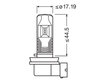 Ensemble des dimensions de l'ampoule LED H11 Osram LEDriving HL Easy pour antibrouillards