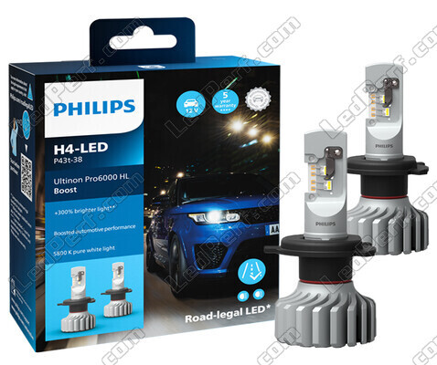 Ampoules LED H4 Philips ULTINON Pro6000 BOOST Homologuées - 11342U60BX2