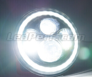 Tbest Phare LED Halo de Moto, Phare Rond de Moto de 7 Pouces, Feu