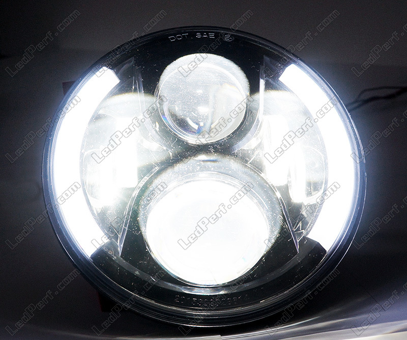 Optique Full LED Moto 6081S - Rond 7 40W 4500Lms 5500K - Chromé