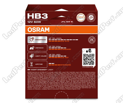 Set van 2 lampen HB3 Osram Night Breaker Laser +150% - 9005NL-2HB