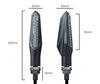 Dimensions des Clignotants dynamiques LED 3 en 1pour Honda Varadero 1000 (2003 - 2006)