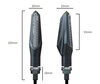 Dimensions des Clignotants dynamiques LED 3 en 1pour Kawasaki GPZ 500 S
