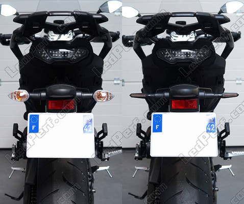 Comparatif avant et après le passage aux clignotants Séquentiels à LED de Kawasaki Z1000 (2014 - 2020)