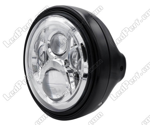 Exemple de Phare rond noir avec un optique LED chromé de Suzuki SV 650 N (2003 - 2010)