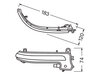 Schema van de afmetingen van de dynamische knipperlichten Osram voor BMW Serie 2 (F22)