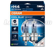 Set met 2 H4 lampen Osram Cool Blue Boost - 5500K - 62193CBB-2HB